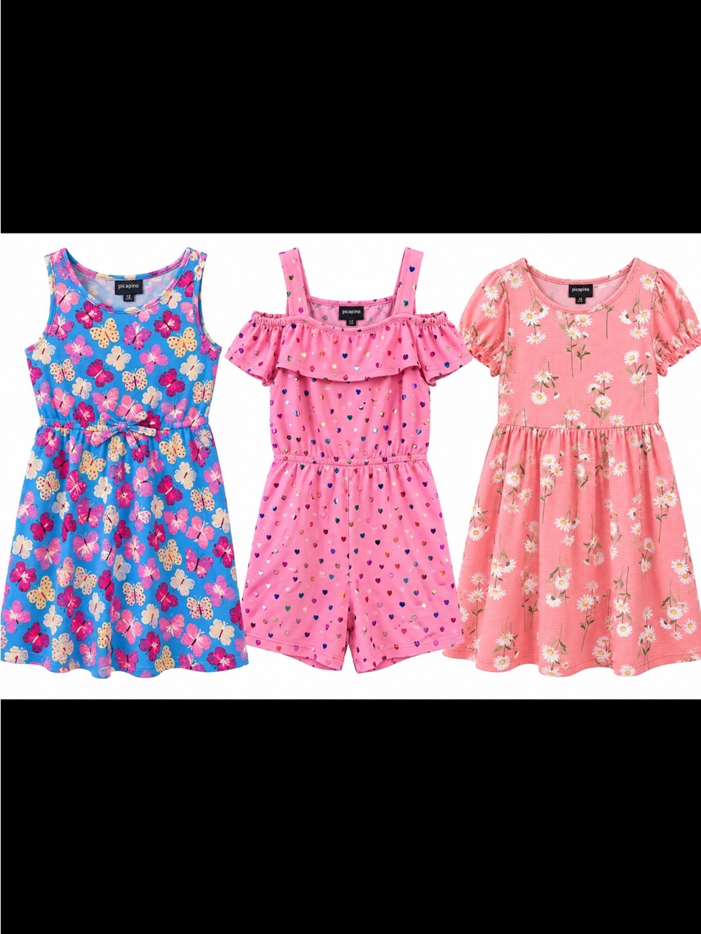 Gymboree Girls' Pink Heart-Print Off-Shoulder Romper